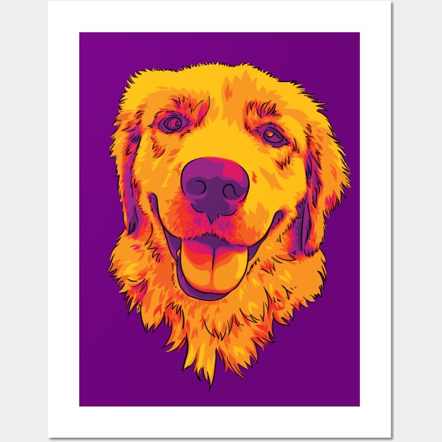 Sunshine Golden Retriever Wall Art by polliadesign